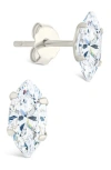 Sterling Forever Marquise-cut Cubic Zirconia Stud Earrings In Metallic