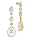 Sterling Forever Meryl Cz Drop Earrings In Gold