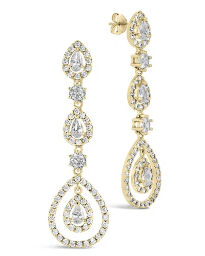 Sterling Forever Meryl Cz Drop Earrings In Gold