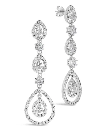 Sterling Forever Meryl Cz Drop Earrings In Silver