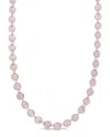 Sterling Forever Mini Round Disk Chain Necklace In Pink