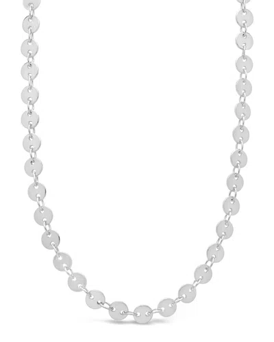 Sterling Forever Mini Round Disk Chain Necklace