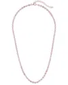 Sterling Forever Mini Round Disk Chain Necklace In Pink