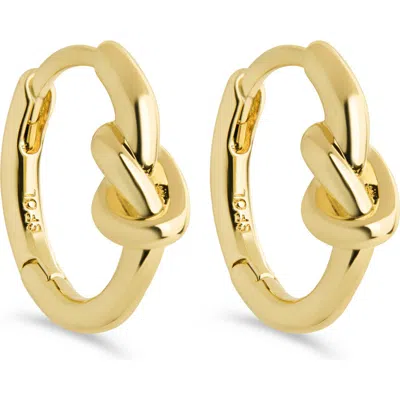 Sterling Forever Minnie Love Knot Huggie Hoop Earrings In Gold