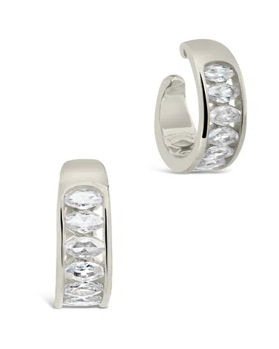Sterling Forever Mira Cz Ear Cuff Set Earrings In Metallic