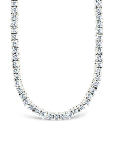 Sterling Forever Mirabell Adjustable Cz Tennis Necklace In Blue