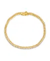 Sterling Forever Mirabell Cubic Zirconia Tennis Bracelet In Gold