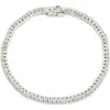 Sterling Forever Mirabell Cubic Zirconia Tennis Bracelet In Metallic