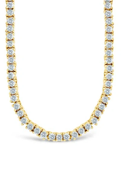 Sterling Forever Mirabell Adjustable Cz Tennis Necklace In Gold