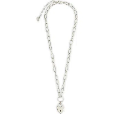 Sterling Forever Mirren Heart Padlock Pendant Necklace In Silver