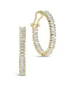 Sterling Forever Mischa Cubic Zirconia Inside Out Hoop Earrings In Gold
