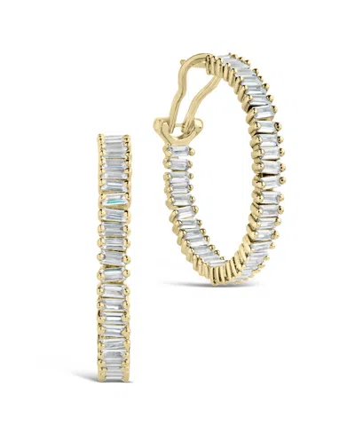 STERLING FOREVER MISCHA CUBIC ZIRCONIA STATEMENT HOOP EARRINGS