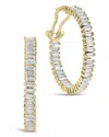 Sterling Forever Mischa Cubic Zirconia Inside Out Hoop Earrings In Gold