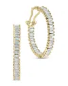 Sterling Forever Mischa Cubic Zirconia Inside Out Hoop Earrings In Gold