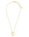 Sterling Forever Genuine Mother Of Pearl Mishel Interlocking Necklace In Gold
