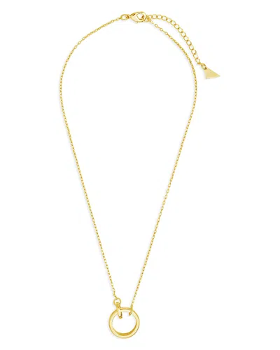 Sterling Forever Genuine Mother Of Pearl Mishel Interlocking Necklace In Gold
