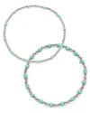 Sterling Forever Misty Beaded Stretch Bracelet Set Of 2 In Metallic