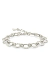 Sterling Forever Molten Chain Bracelet In Silver
