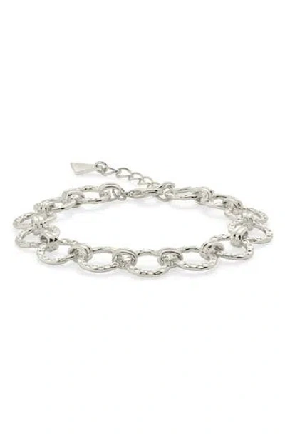 Sterling Forever Molten Chain Bracelet In Silver