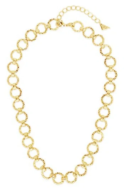 Sterling Forever Molten Chain Necklace In Gold