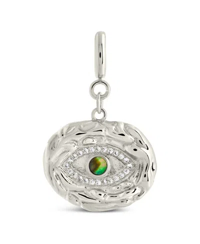 Sterling Forever Molten Evil Eye Charms In Silver
