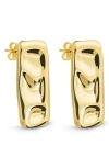 Sterling Forever Monet Molten Bar Stud Earrings In Gold