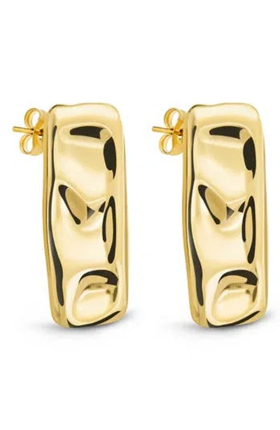 Sterling Forever Monet Molten Bar Stud Earrings In Gold