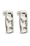 Sterling Forever Monet Molten Bar Stud Earrings In Silver