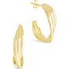 Sterling Forever Monique Twisted Hoop Earrings In Gold