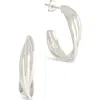 Sterling Forever Monique Twisted Hoop Earrings In Metallic