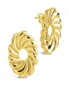 Sterling Forever Gold-tone Or Silver-tone Round Scalloped Moulinet Studs