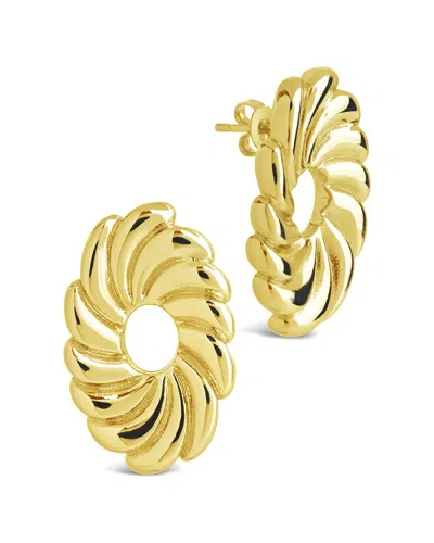 Sterling Forever Moulinet Textured Circle Stud Earrings