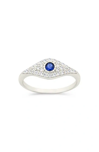 Sterling Forever Mozzie Cubic Zirconia Evil Eye Ring In Metallic