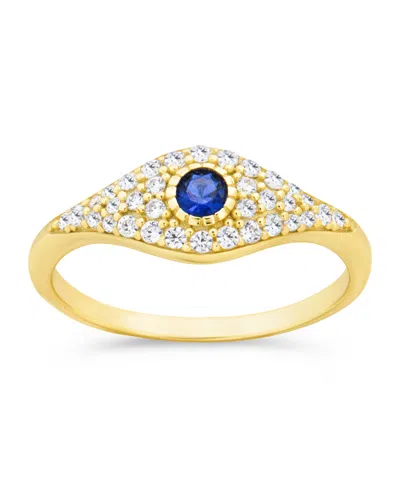 Sterling Forever Mozzie Cubic Zirconia Evil Eye Ring In Gold