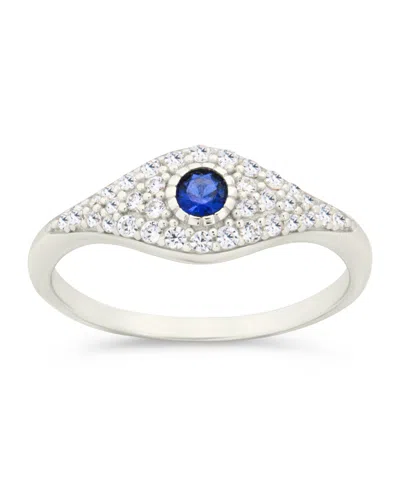 Sterling Forever Mozzie Cubic Zirconia Evil Eye Ring In Metallic