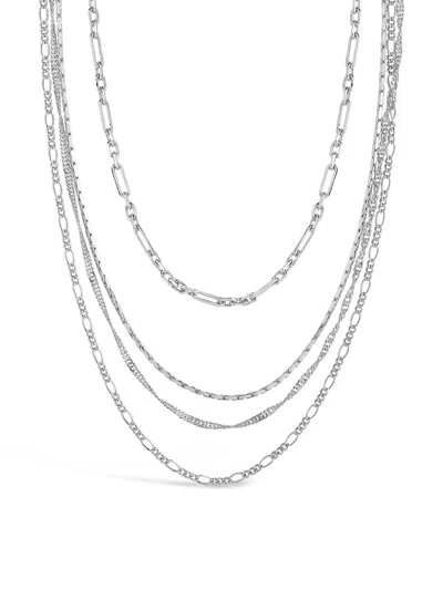 Sterling Forever Multi Chain Layered Necklace