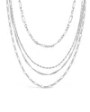 Sterling Forever Multi Chain Layered Necklace