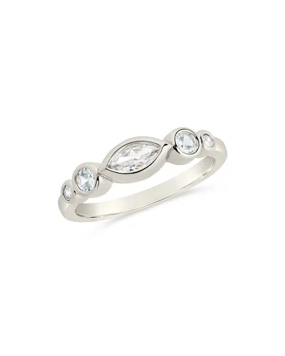Sterling Forever Mylena Cz Band Ring In Metallic