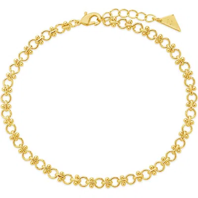 Sterling Forever Nadia Chain Anklet In Gold