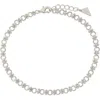 Sterling Forever Nadia Chain Anklet In Silver
