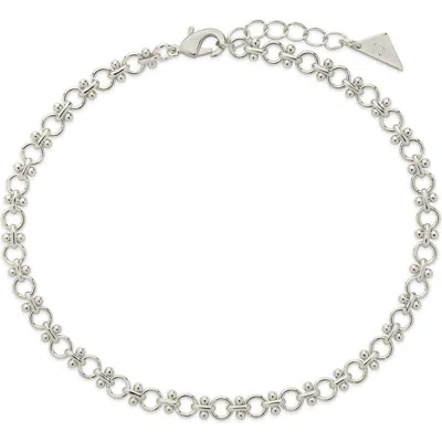 Sterling Forever Nadia Chain Anklet In Silver
