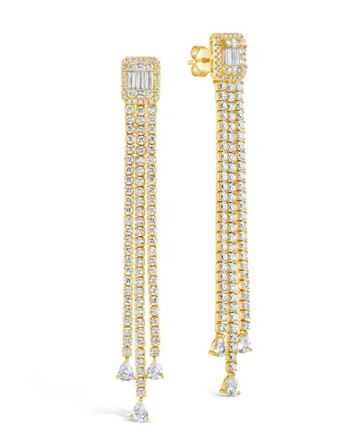 Sterling Forever Naomi Cz Dangle Stud Earrings In Gold