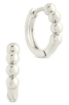 Sterling Forever Natalie Polished Sphere Huggie Hoop Earrings In Metallic