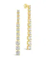 Sterling Forever Natasha Cz Drop Stud Earrings In Gold