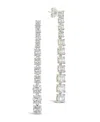 Sterling Forever Natasha Cz Drop Stud Earrings In Metallic