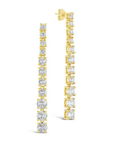 Sterling Forever Natasha Cz Drop Stud Earrings In Gold