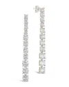 Sterling Forever Natasha Cz Drop Stud Earrings In Metallic