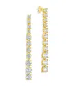 Sterling Forever Natasha Cz Drop Stud Earrings In Gold