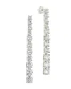 Sterling Forever Natasha Cz Drop Stud Earrings In Metallic