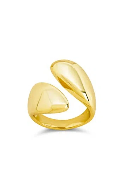 Sterling Forever Neri Polished Bypass Ring In Gold